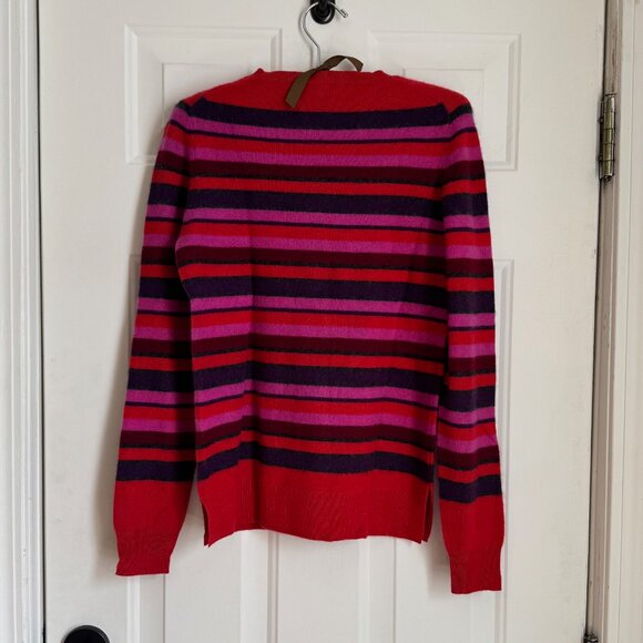 Saks | 100% Cashmere | Vibrant Pink/Red/Purple Stripes | M - Picture 3 of 4